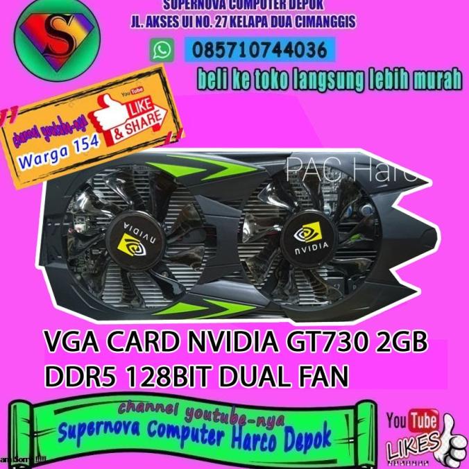 Vga Card Nvidia Gt730 2Gb Ddr5 128Bit Dual Fan 0Kw6F8Nj8T