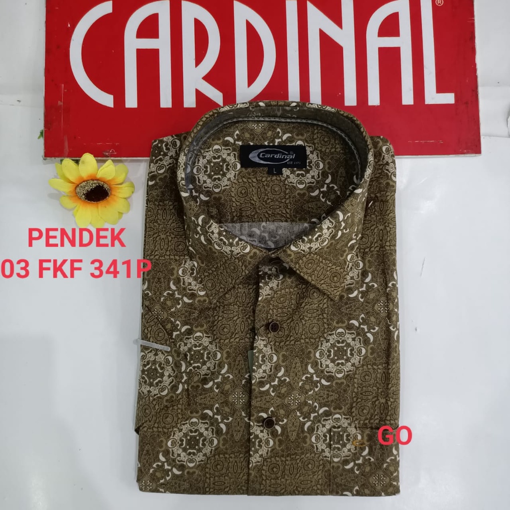 gof XL-3XL CARDINAL KEMEJA FORMAL PENDEK Batik RegularFit Pakaian Kemeja Kerja Pria Kantor Acara Resmi Pakaian Wisuda Original KFPB