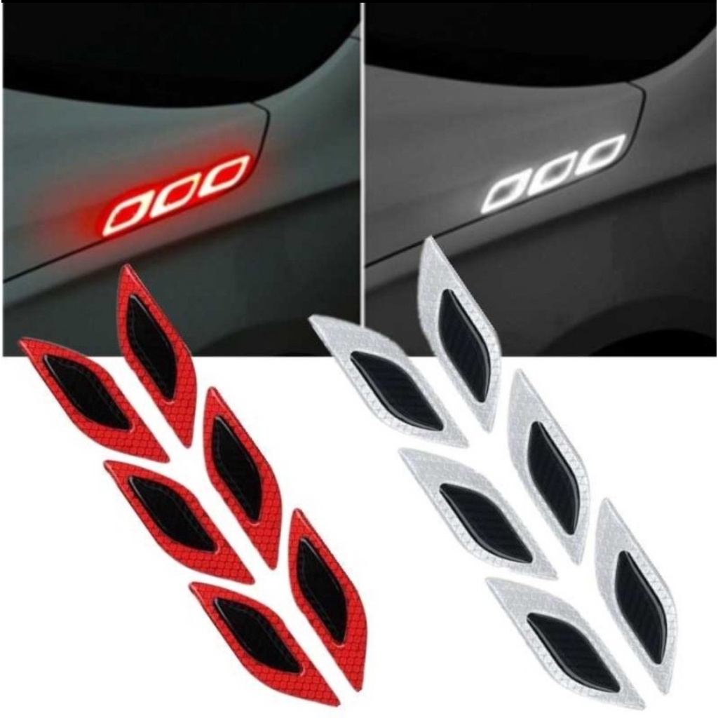 LRT STICKER WARNING REFLECTOR 3D CARBON VARIASI MOBIL &amp; MOTOR - ISI 6 PCS