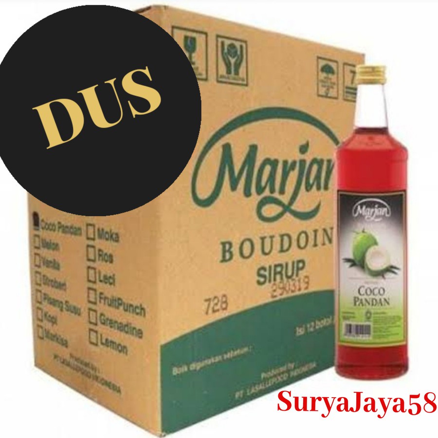 Sirup Marjan Cocopandan DUS | Sirup Marjan Coco Pandan DUS | Sirup Marjan Melon | 1 DUS isi 12 botol