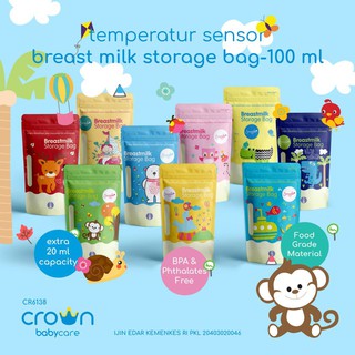 Image of CROWN Kantong Asi 100 ml Breastmilk Storage isi 30 100+20 ml