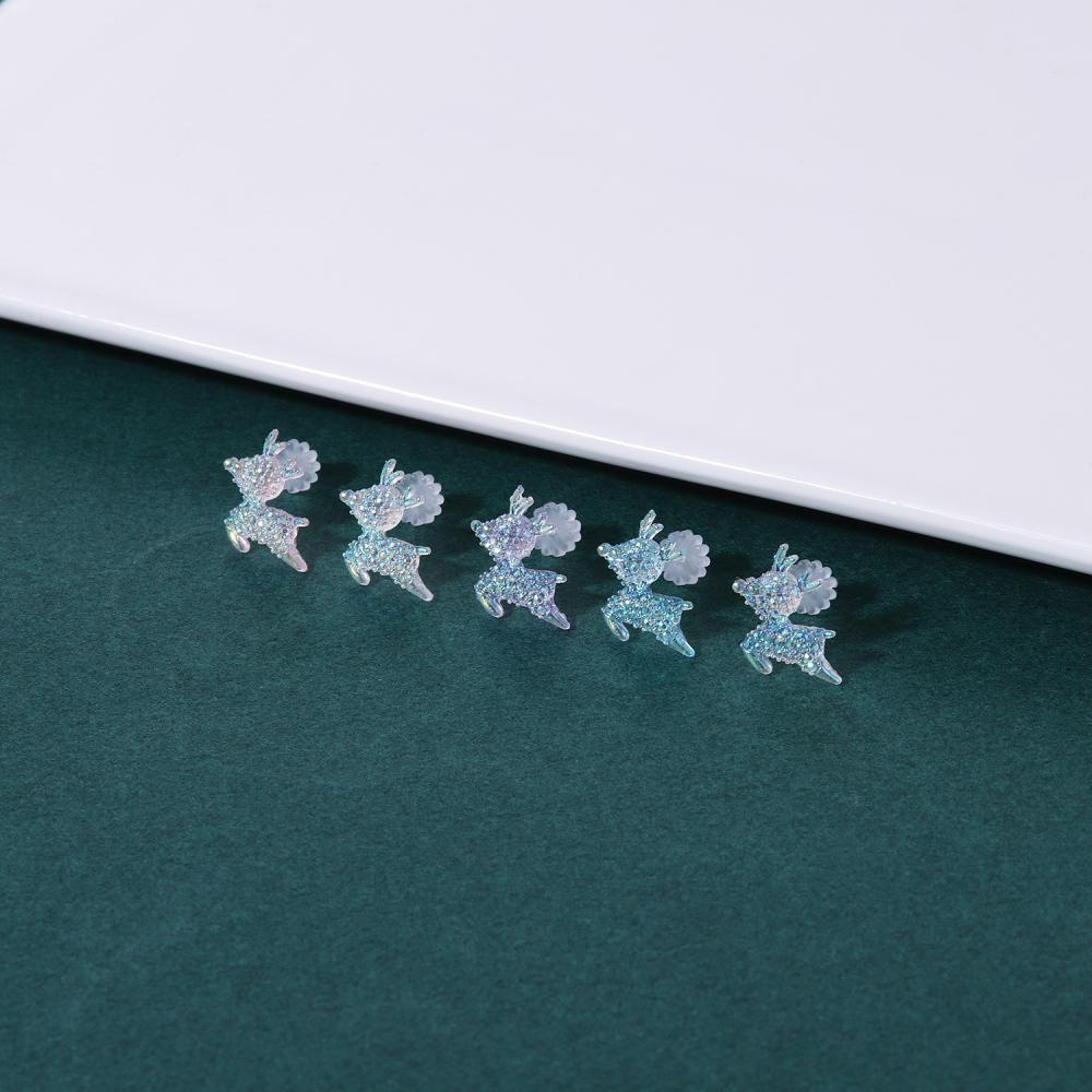 1 Pasang Anting Stud Bentuk Hewan Hati Bulan Bahan Akrilik Resin Ukuran 20G Gaya Rock