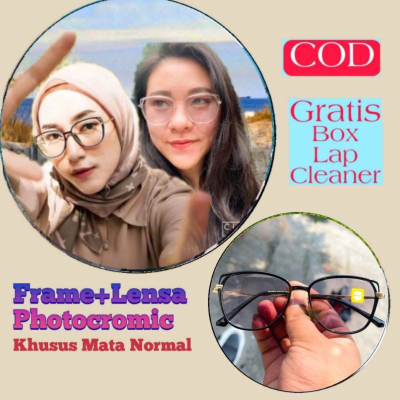 Kacamata photocromic normal cewek cowok 8830