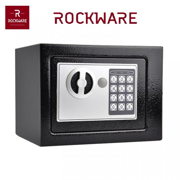 ROCKWARE Mini Safety Box with PIN Lock - 17x23x17cm - RW-170BL