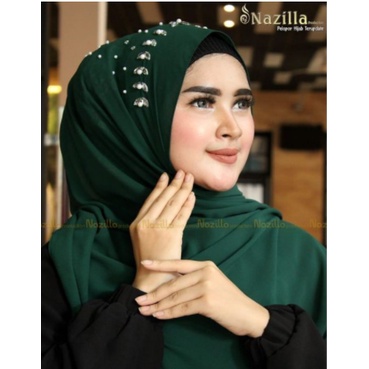 Jilbab Pasmina Tali Payet Mutiara Tabur  75 x 180 CM