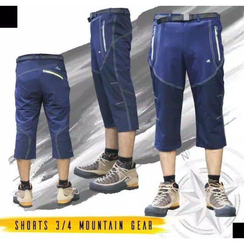 celana pendek gunung mountain gear 3/4 celana santai pendek quickdry ringan cepat kering