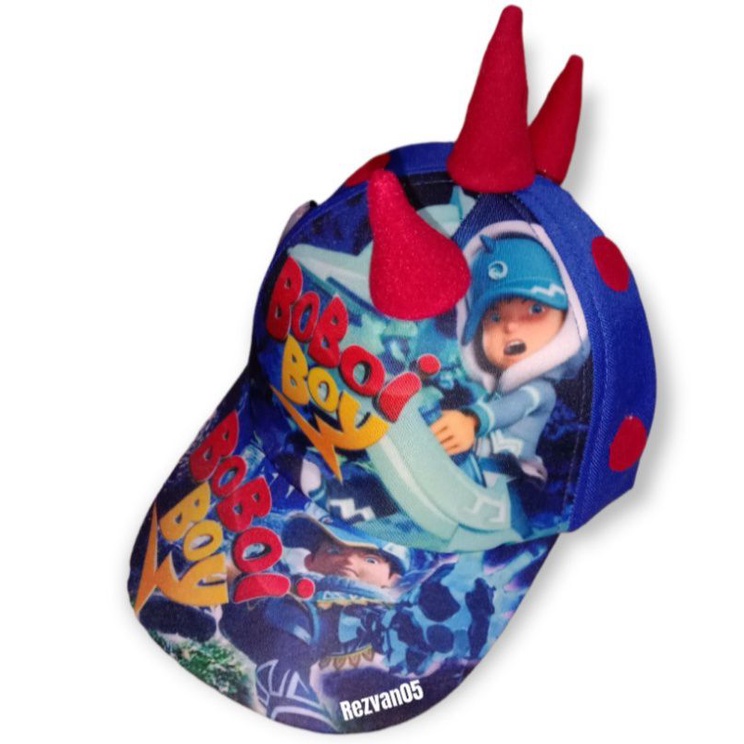 TOPI ANAK KARAKTER BOBOIBOY TANDUK,TOPI ANAK PRINT DEPAN ,TOPI ANAK USIA 2-7TAHUN-BOBOIBOY .1