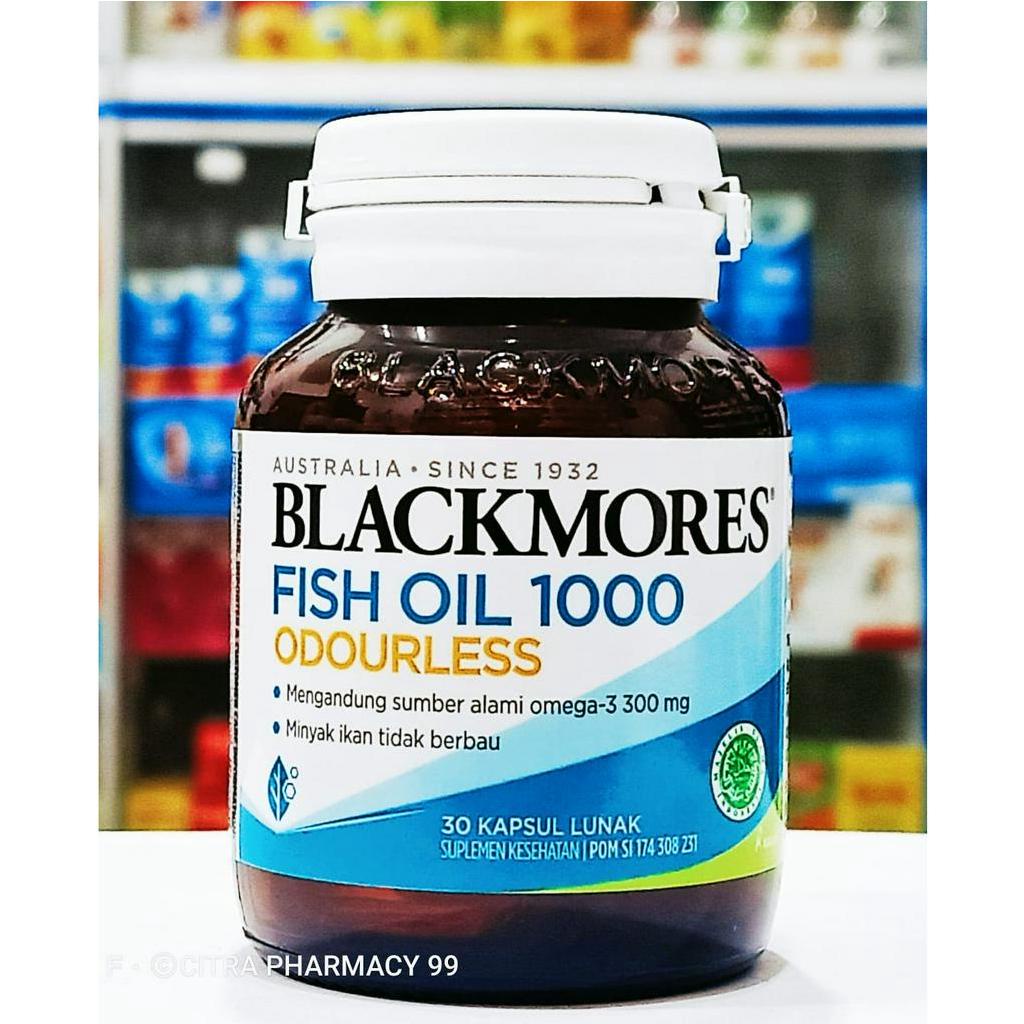 Blackmores 𝐅𝐢𝐬𝐡 𝐎𝐢𝐥 𝟏𝟎𝟎𝟎 𝐎𝐝𝐨𝐮𝐫𝐥𝐞𝐬𝐬 - 𝐎𝐦𝐞𝐠𝐚-𝟑 𝟑𝟎𝟎𝐌𝐆 isi 30 Kapsul