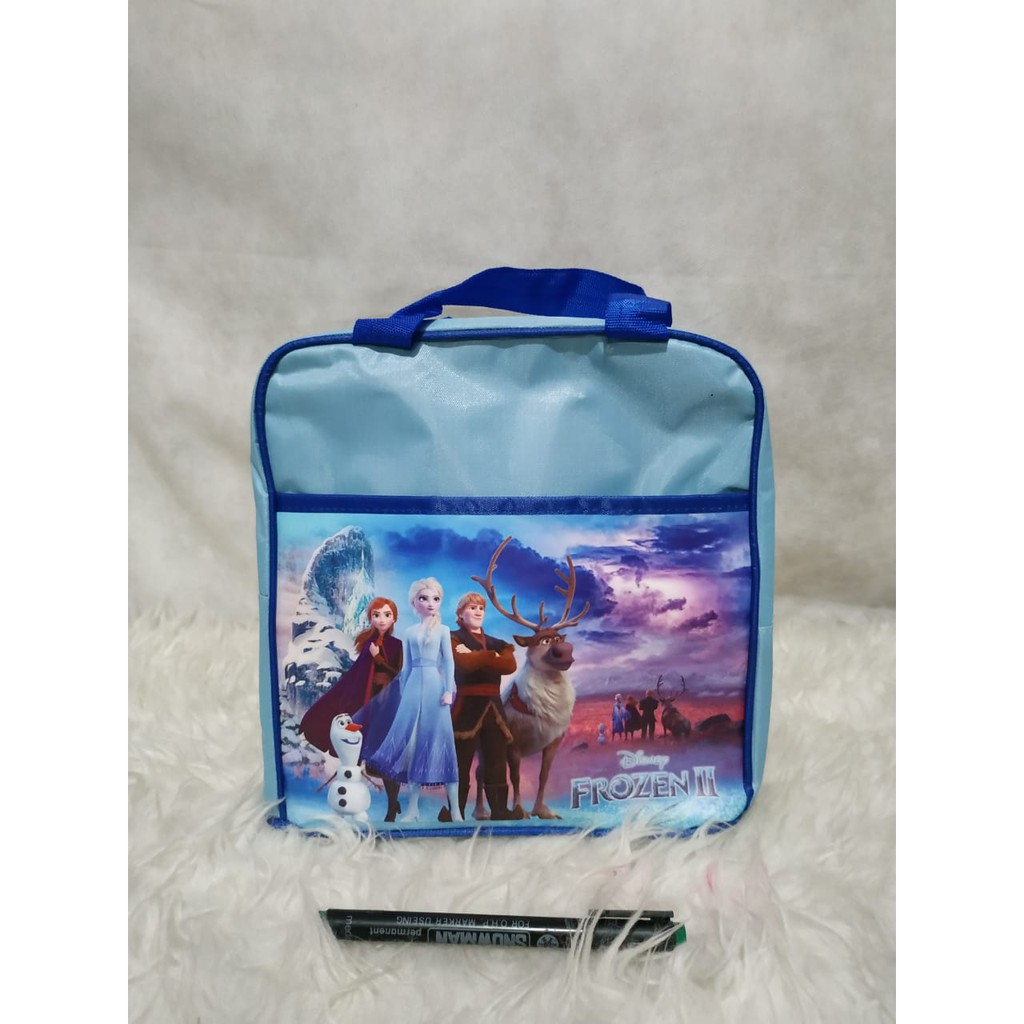 TAS TKD ECER Souvenir Ulang tahun anak Goodie Bag ultah Goody Karakter-Frozen biru