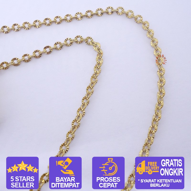 Lovelybutik Kalung Titanium Anti Karat Kalung Wanita Titanium Model Crystal  BONUS KOTAK PERHIASAN