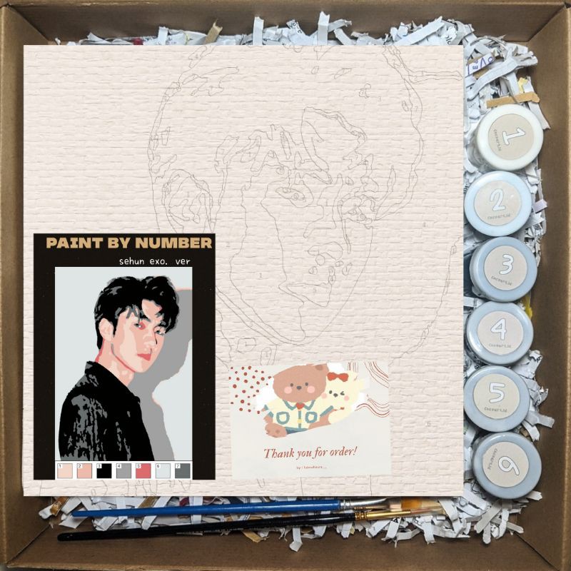 

Paint By Number [Sehun - EXO] | Painting Kit Kanvas | Kit lukis + freebies