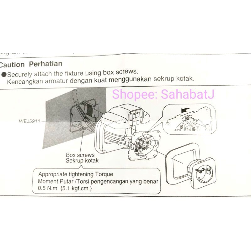 Cover Weatherproof Panasonic / Waterproof Cover Plat Penutup WEJ 89911