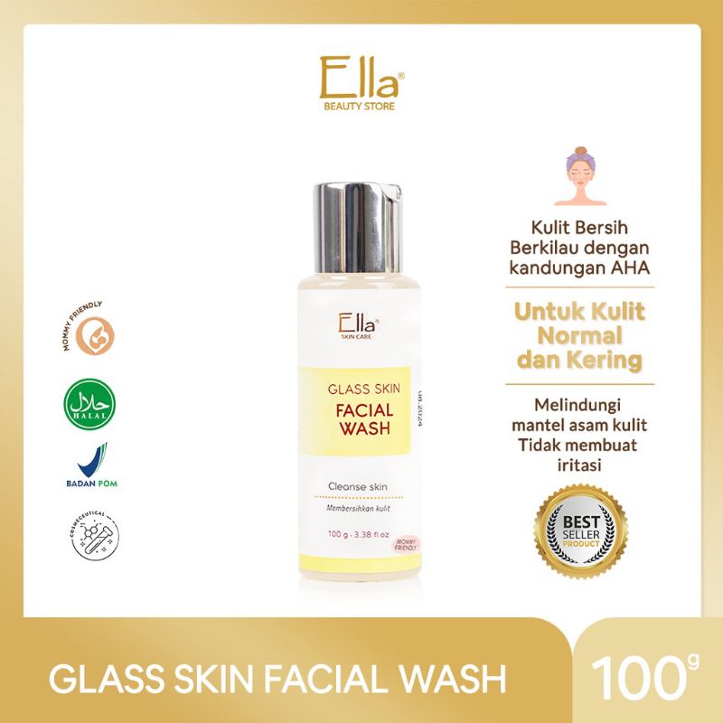 ELLA SKINCARE Glass Skin Facial Wash Sabun Muka Pemutih Wajah