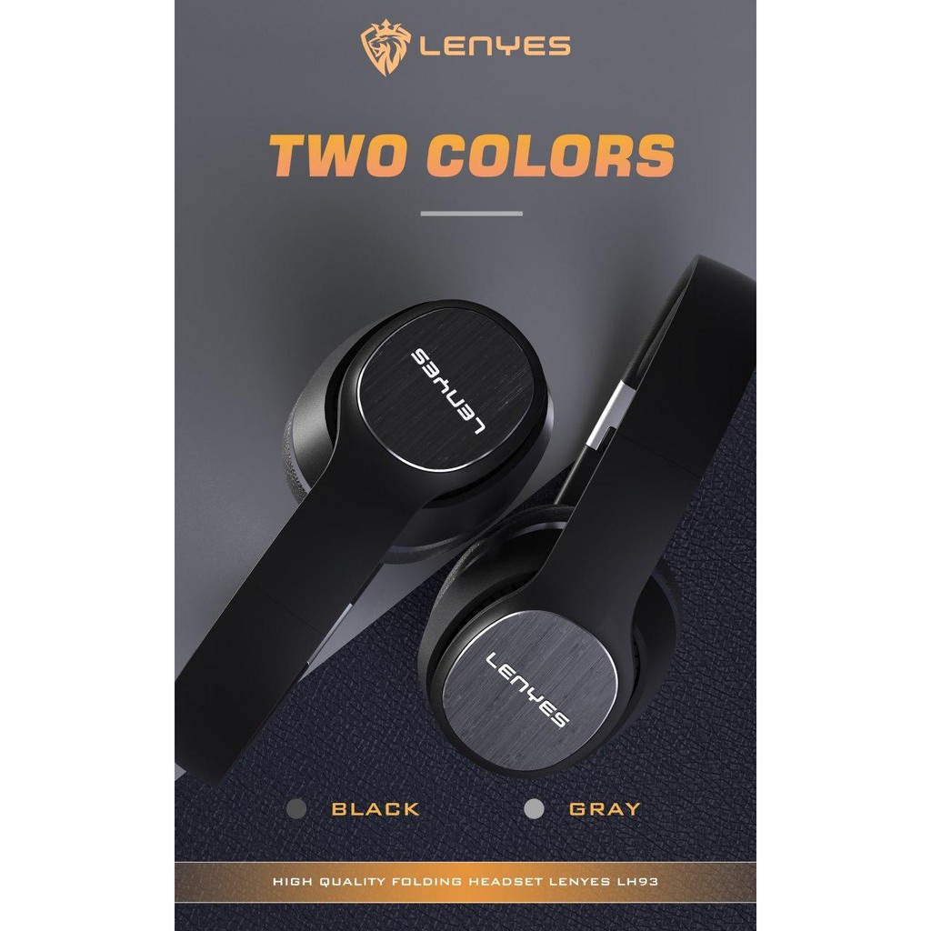 LENYES LH93 Pro Headphone Bluetooth 5.0 HIFI BASS wireless stereo headset bando microphone original