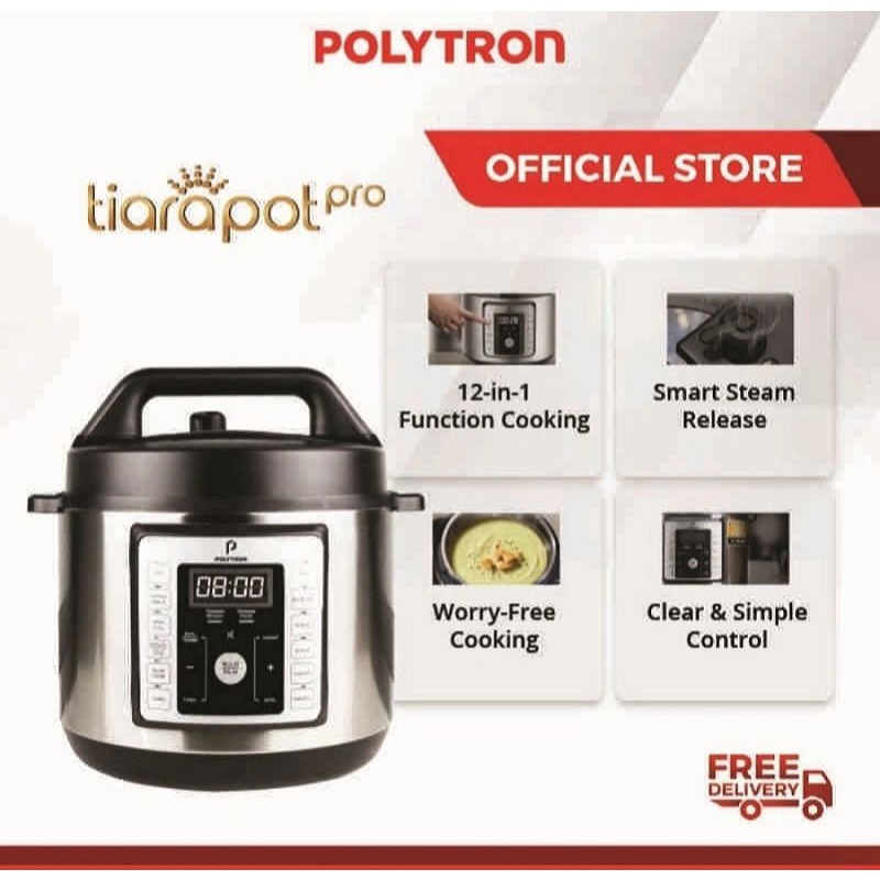 POLYTRON SMART MULTI COOKER PRC 501 TIARA POT PRO 12 IN 1 [6 L] MAGIC COM RICE COOKER