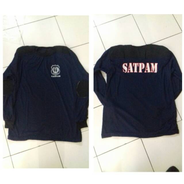 Kaos Security Biru Lengan Panjang