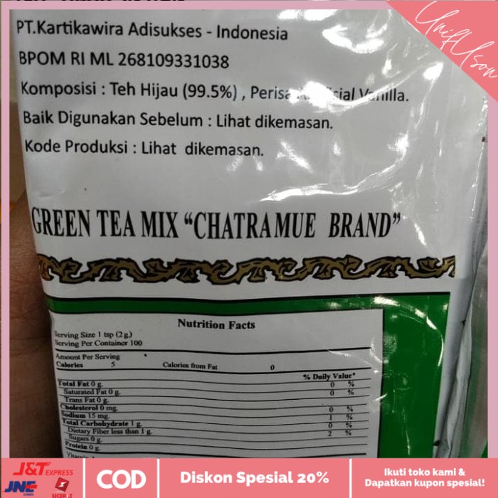 

⭐COD⭐ thaitea greentea 200gr BPOM distributor resmi