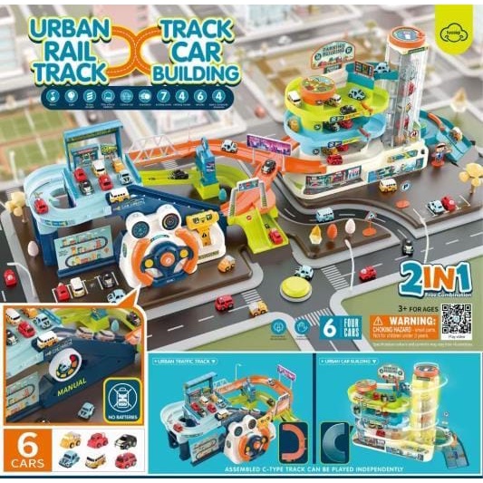 Jual [FISHER] 2in1 Parking lot Urban rail track track car building