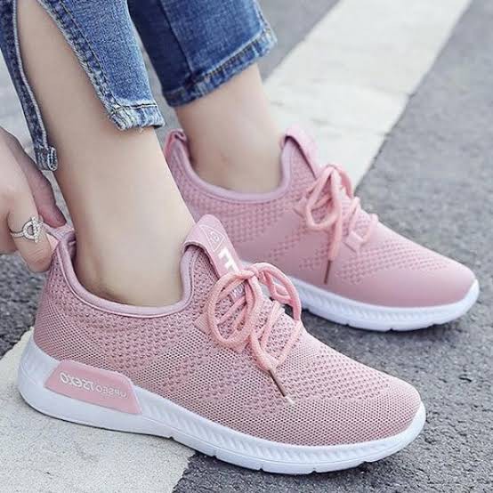 JURAGAN ONLEN - SEPATU WANITA SNEAKERS GR F KOREAN STYLE AIR BOUNCE DV70 BISA BAYAR DITEMPAT-PINK