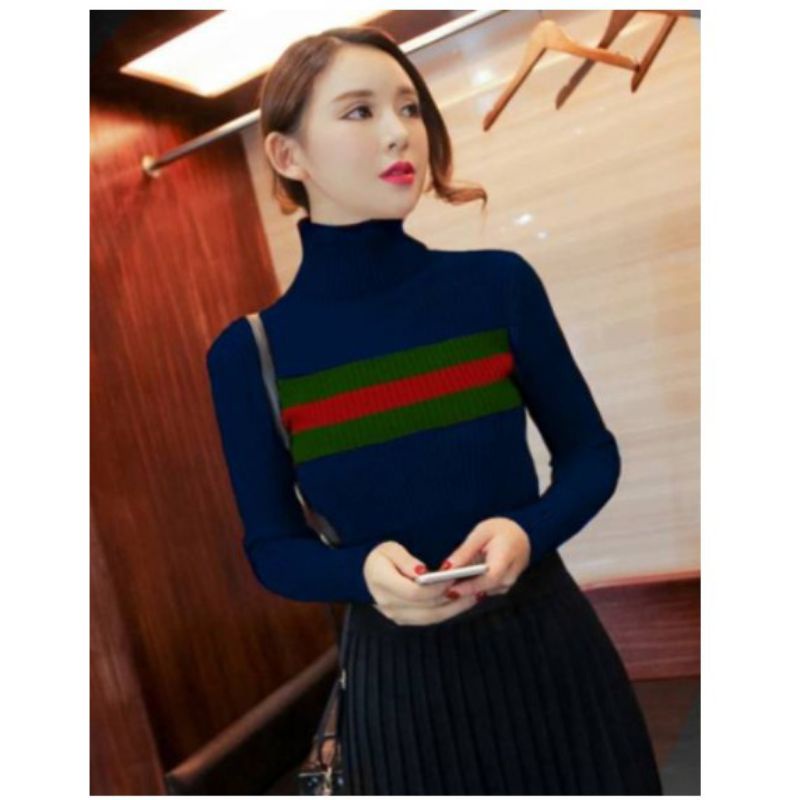 Sweater Turtleneck Gucci Rajut wanita