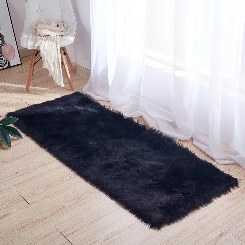 Karpet Kamar Tidur Lantai Bulu Korea Ukuran 50x150 Bahan Lembut Empuk Dekorasi Kamar Biar Estetik