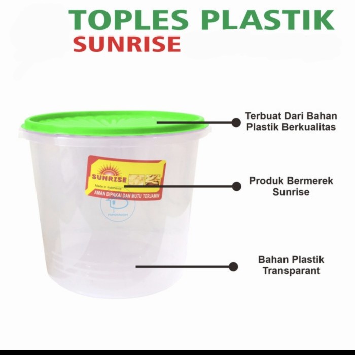 Toples Plastik Tebal Premium 10 Liter Kedap Udara Tempat Kerupuk Murah