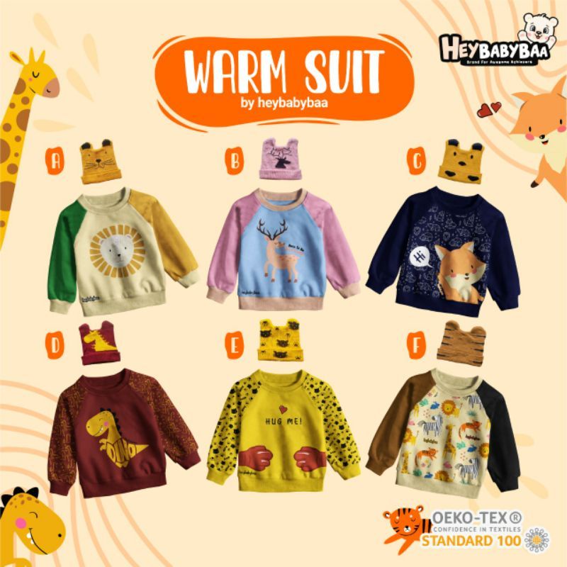 WARM SUIT BY HEYBABYBAA 1-5 Tahun Free KUPLUK RAJUT || SWEATER ANAK