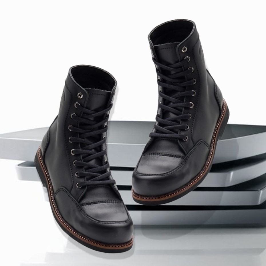 BRATTA BLACK (100% KULIT ASLI) |ManNeedMe x Greata| Sepatu Safety Boots Pria PREMIUM