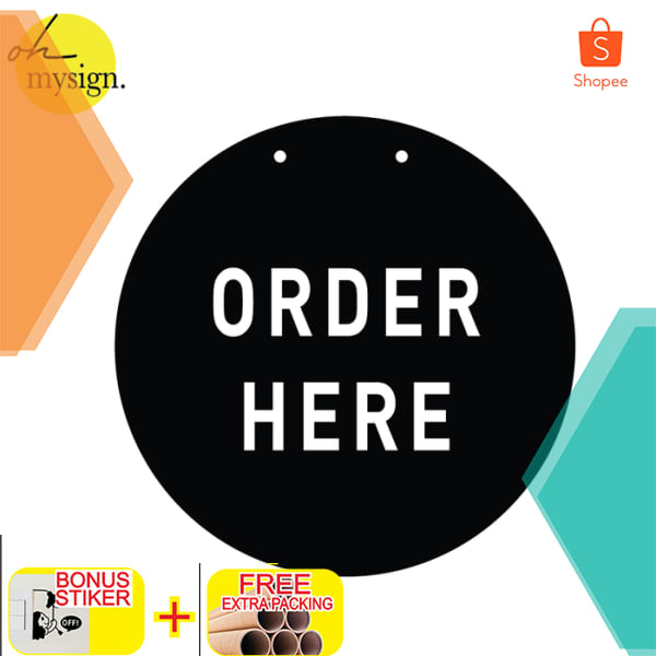 Sign Order Here / Signage Order Here / Sign Acrylic Timbul / Sign Elegan