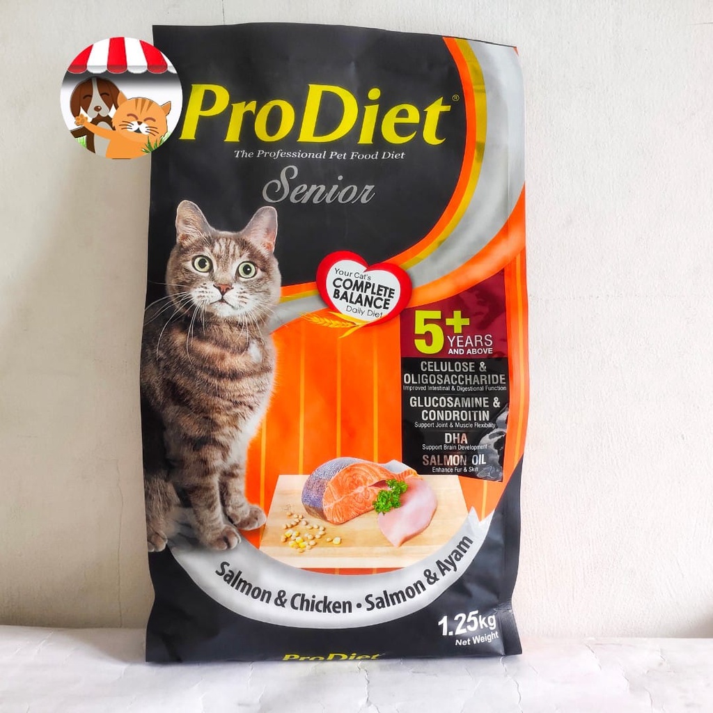 Makanan Kucing ProDiet 1.25Kg Senior Salmon & Chicken Cat Food Pro Diet