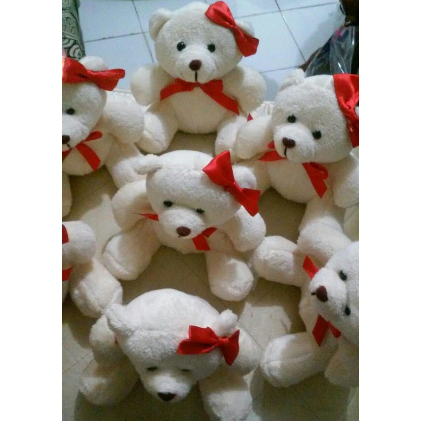 Souvenir / hadiah / hammpers / Boneka Teddy Bear 12cm Kado kantor cinderamata unik Pernikahan Ultah