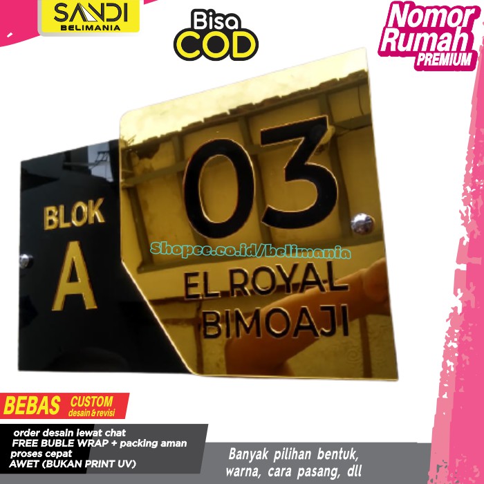 PAPAN NOMOR RUMAH AKRILIK | NOMER RUMAH AKRILIK | NO RUMAH AKRILIK | ALAMAT RUMAH HURUF 3D LUBANG