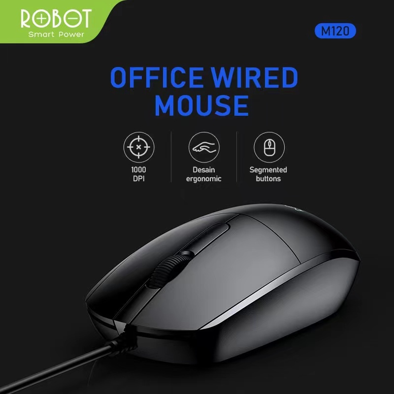 ROBOT Office Mouse Wired  M120 1000 DPI - Garansi Resmi 1 tahun