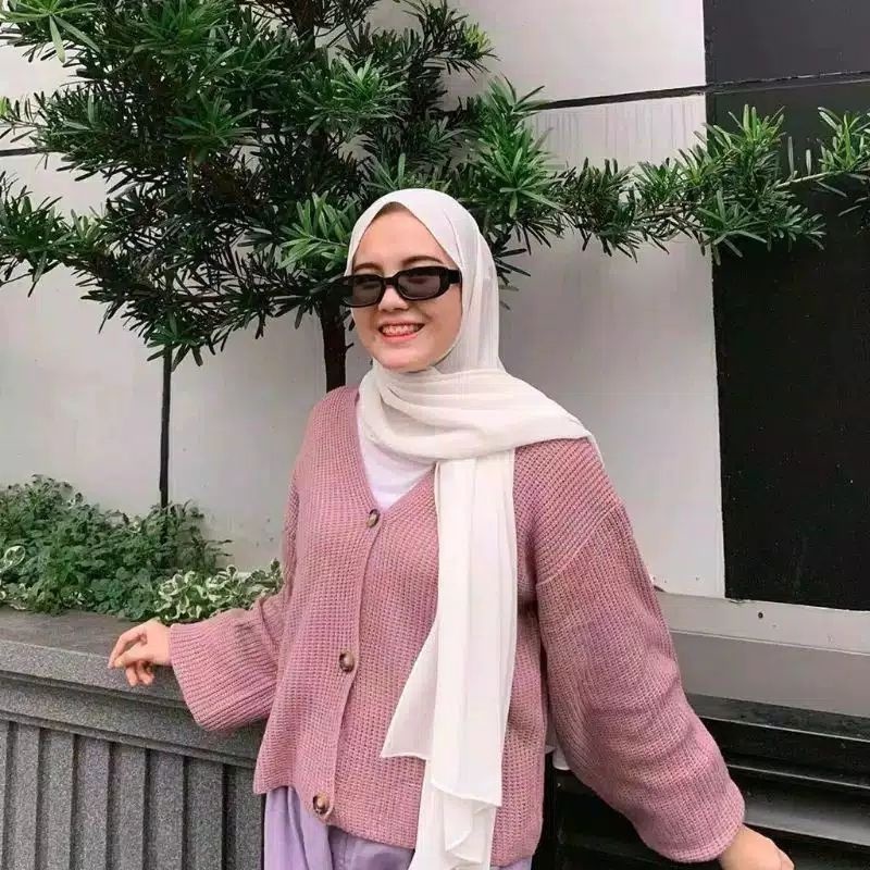 GS042 Cardigan Rajut Wanita Shabby Premium Oversize