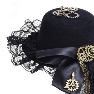 Women Gothic Style Hairpin Hat with Veil 2758