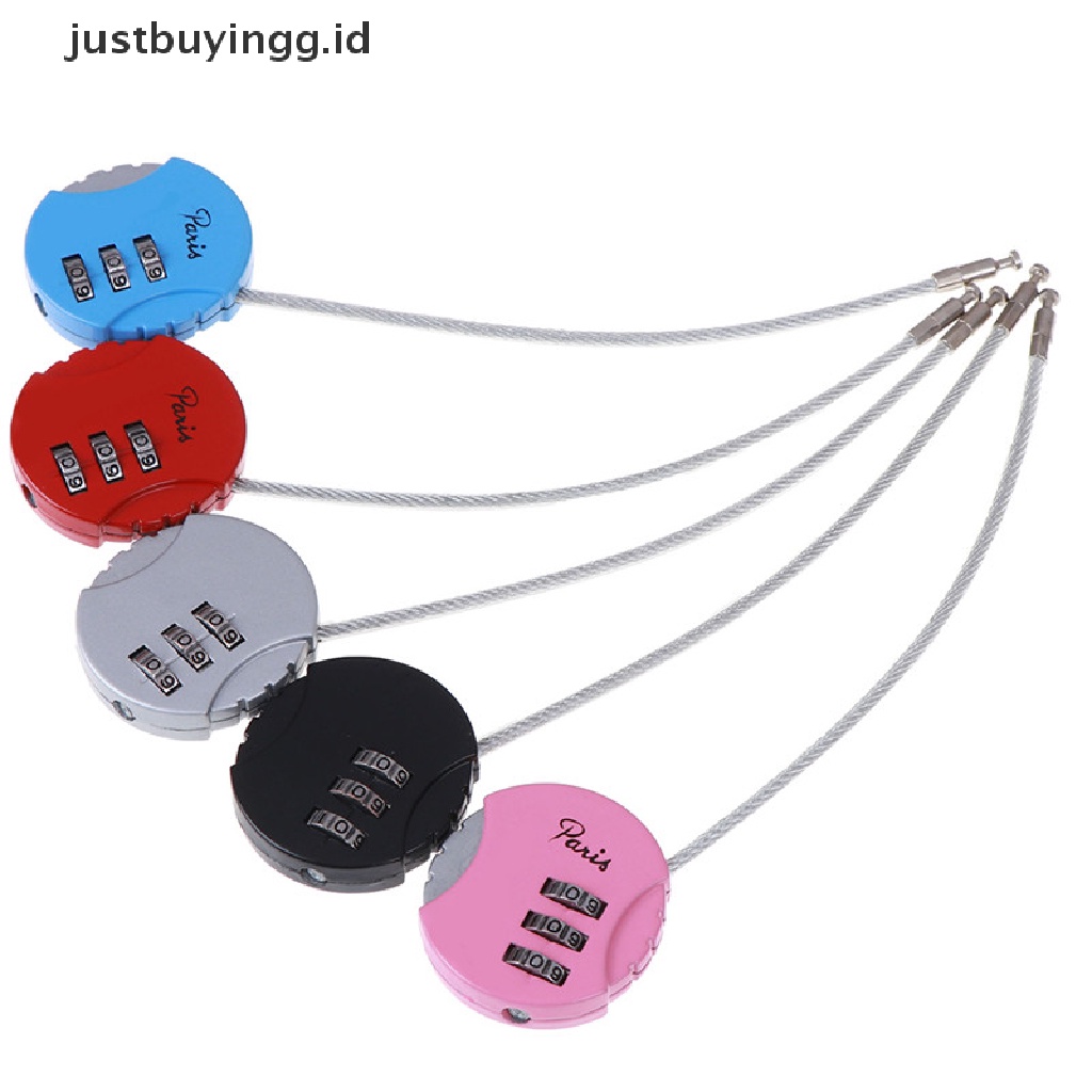 [justbuyingg.id] 1Pc 3.7*9cm Mini 3 Digit Combination Travel Luggage Suitcase Code Lock Padlock ID