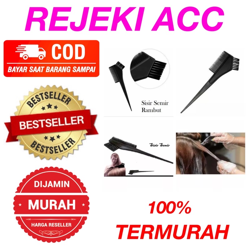 Sisir Semir Rambut Kuas Cat Warna Hair comb Hitam cowok cewek
