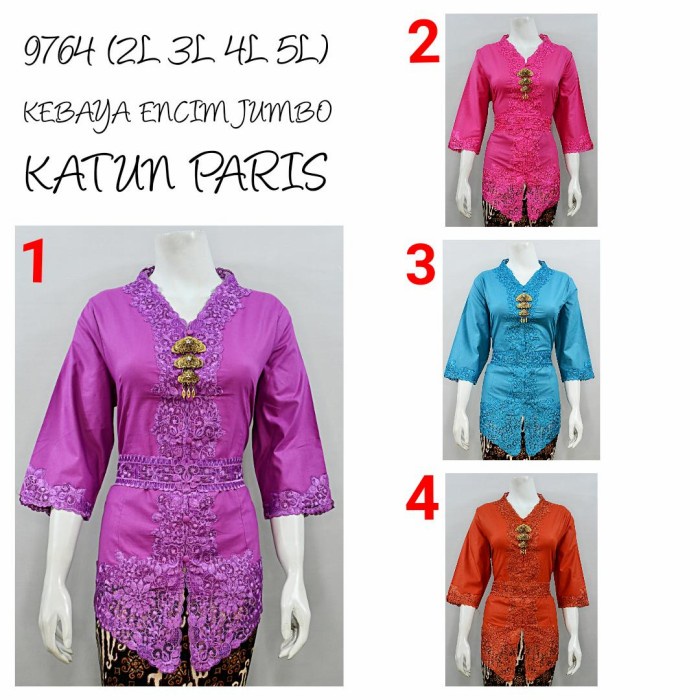 WBS 9203 Indah Kebaya Modern Encim Kutubaru Bali Murah Batik Bordir Brokat - 2L