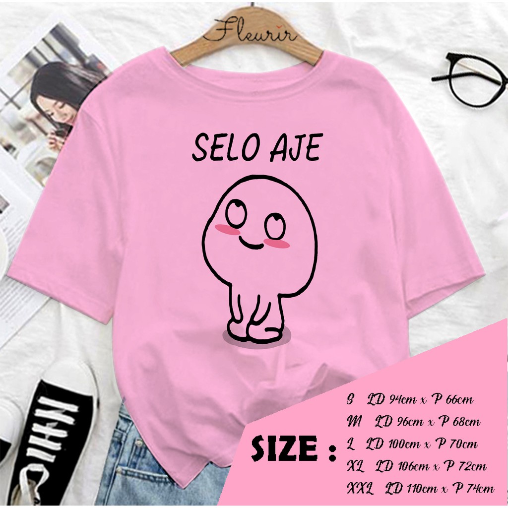 FLEURIR - KAOS PENTOL SELO WANITA DEWASA LENGAN PENDEK TEE UNISEX