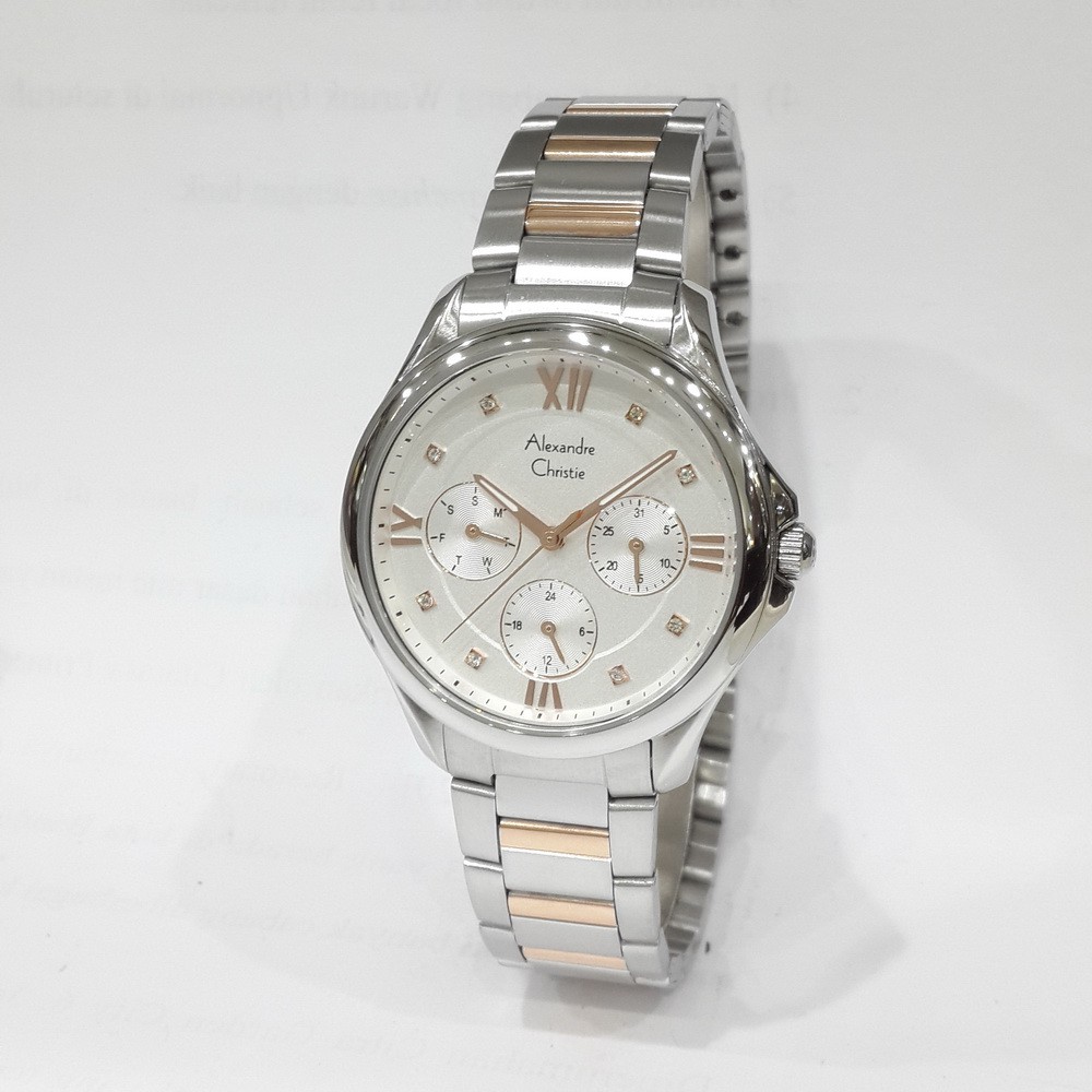 Alexandre Christie 2719BFBTRSL Jam Tangan Wanita Silver Rosegold