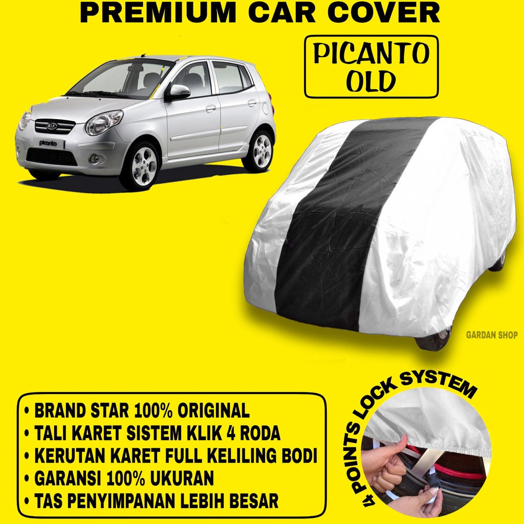 Body Cover PICANTO OLD SILVER HITAM Penutup Bodi Mobil Picanto Old Waterproof PREMIUM