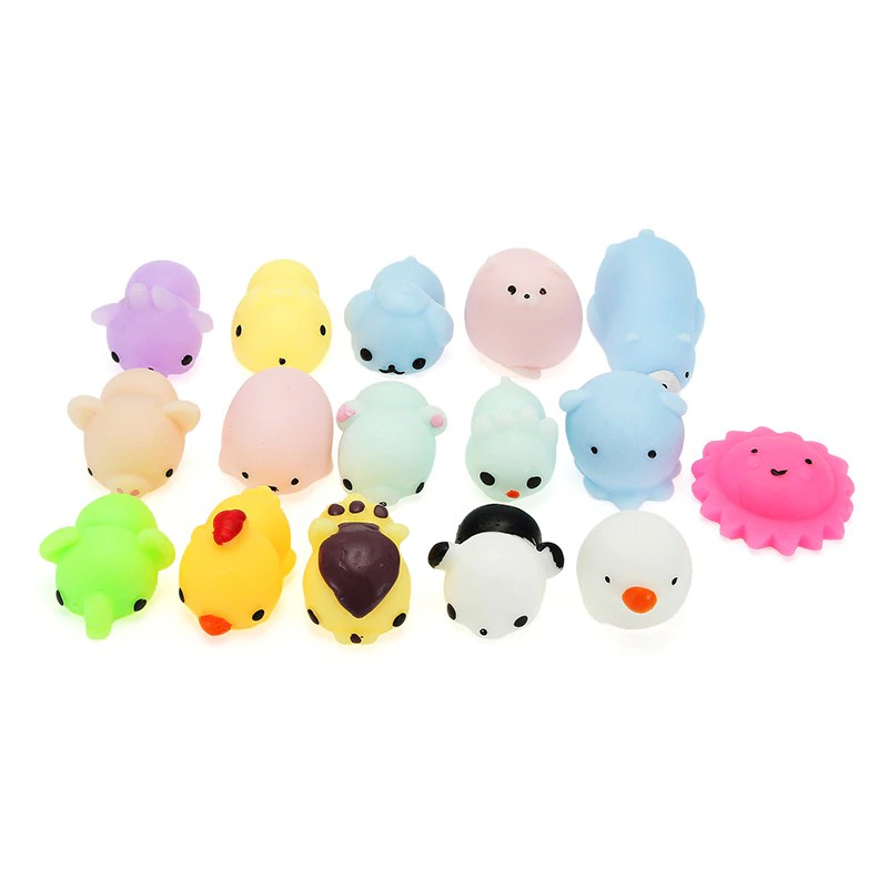 16PCS Mini Cute Animal Squishying Mochi Stress Reliever Squeeze Healing Toy Seal Cat Paw Cute
