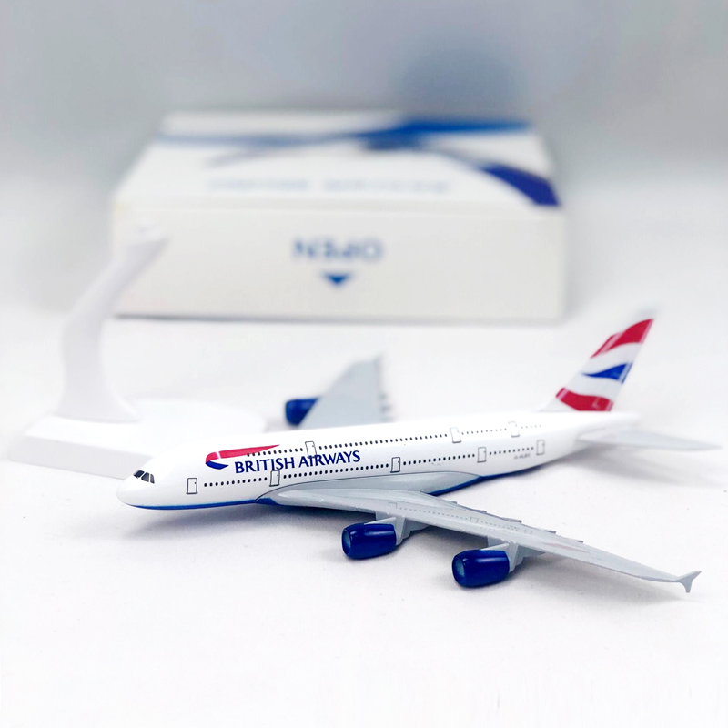 Miniatur Diecast Pesawat Airbus 380 A380 Bahan Alloy 20CM Untuk Koleksihadiah