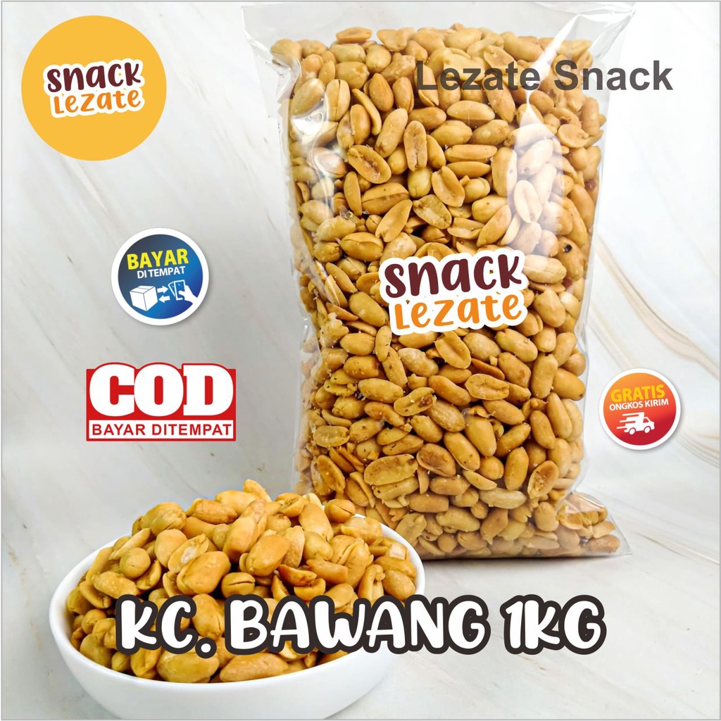 

Kacang Bawang Goreng 1kg Gurih Asin / Lacang Bawang Bali Putih Murah / Kacang Tanah Goreng / Lezate Snack