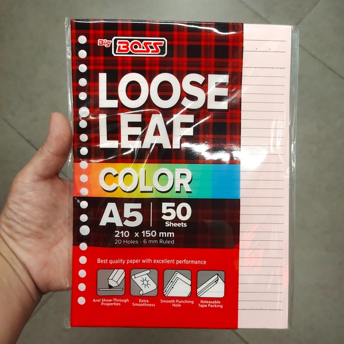 

Loose Leaf A5 50 Lembar Warna Big Boss