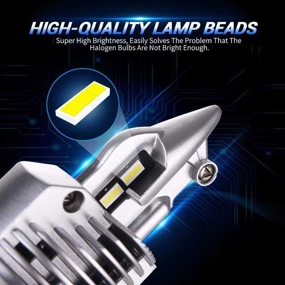 Lampu Mobil LED Headlight H4 Fighter H4 Motor 60hi-55W low beam   12V 24V 6500K Super White 12000LM