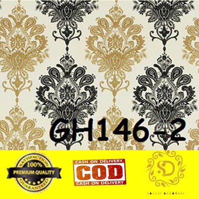 TERMURAH | Wallpaper Dinding Motif Batik Lemon Size 45 cm x 10 m | Anti Air SOLUSI DEKORASI