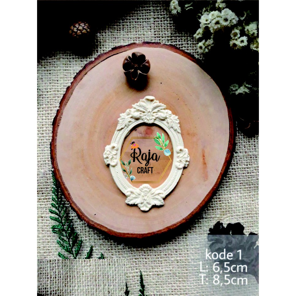 pigura resin oval frame hiasan mahar crapbook