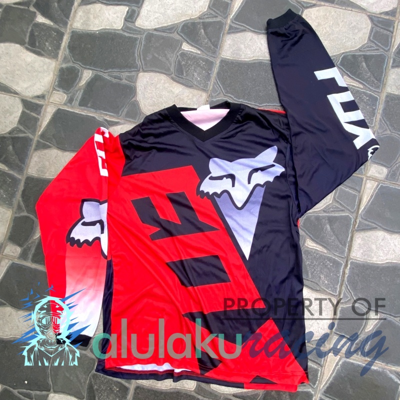 Jersey, Celana, Sarung Tangan &amp; Sepatu Fullprint with Protectors Fullset MX Trail Motocross - Paket Bundling FOCTFG130303-F43