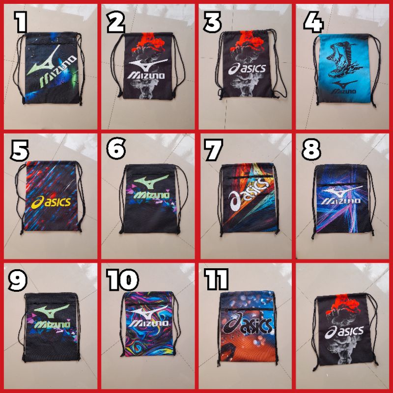 tas gymsak asics (tas serut/tas gendong)